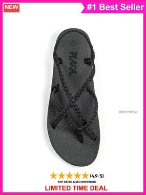 Arch Support Walking Sandals Water Resistant Slip On Rubber Nylon